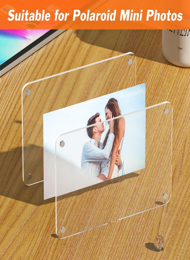 Dooiclear 8 Pack Acrylic Magnetic Picture Frame for Fridge, 2.36x3.54 Inch Polaroid Frame for Refrigerator, Clear Instax Photo Frames, Mini Picture Magnet Frames for Home, School, Office - Image 5